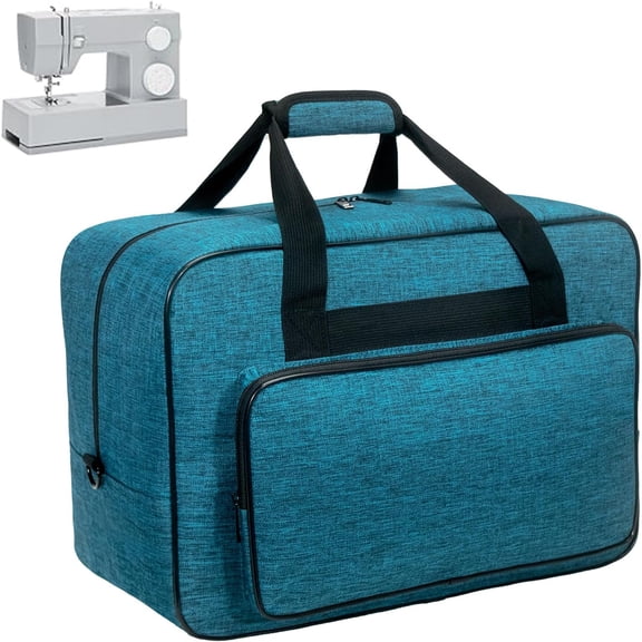 Sewing Machine Carrying CaseSewing Case Tote BagUniversal Storage Bag with Pockets and Handles, Suitable for Most Standard Singer (PEACOCK BLUE)