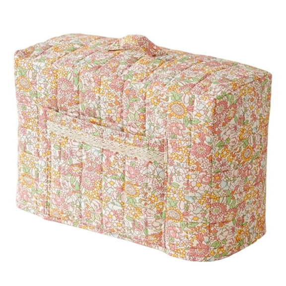 Sewing Machine Cover Floral Quilted Sewing Machine Cover with Pocket Craft Room Sewings Organizer Sewing Machine Storage Cover with Protective Layer and Built in Compartments