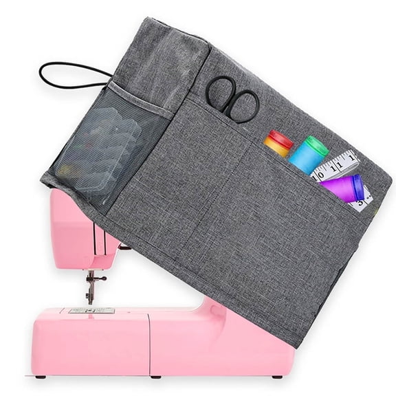 Sewing Machine Cover - Protective Cover with Storage Pockets & Side Handle. Fits Most Standard Singer, Brother Machines and Holds Accessories