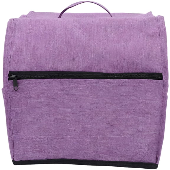 Sewing Machine Dust Cover, Oxford Cloth Carrying Case with Lining, Small Sewing Machine Organizer Bag with Top Handle and Pockets for Home Storage and Travel, Purple
