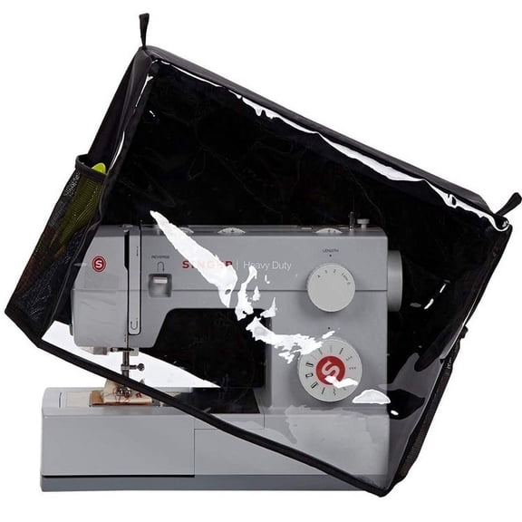 1 PC Waterproof Sewing Machine Cover - Clear Protective Cover with Storage Pockets - Universal Fit for Singer, Brother & Standard Machines