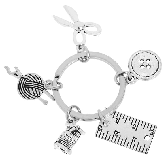 GOOHOCHY Sewing Jewelry Sewing Keychain Metal Silver 1Pack Keyring Handbag Purse Accessory
