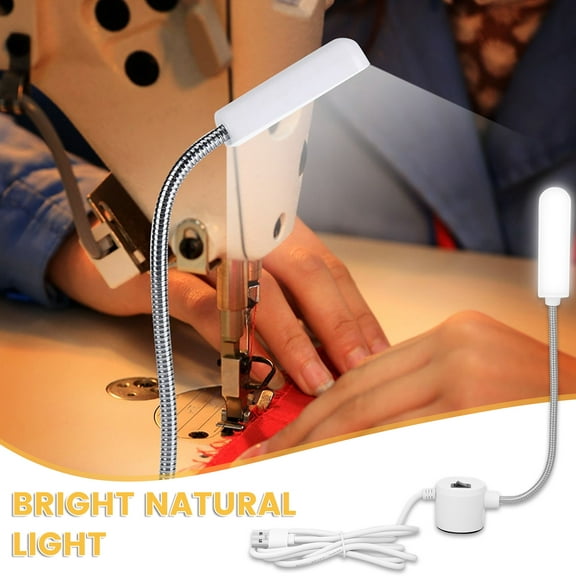 Sewing Machine Light Flexible Portable Machine Light with Magnet Base Solid Magnetic Mount Drill Press Light Adjustable Goose Neck Arm Work Lamp for Sewing Work