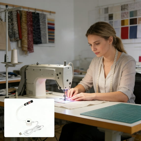 Sewing Machine Magnetic Positioning Light: Adjustable Quilting Guide with Quick Setup, Secure Magnetic Attachment,A