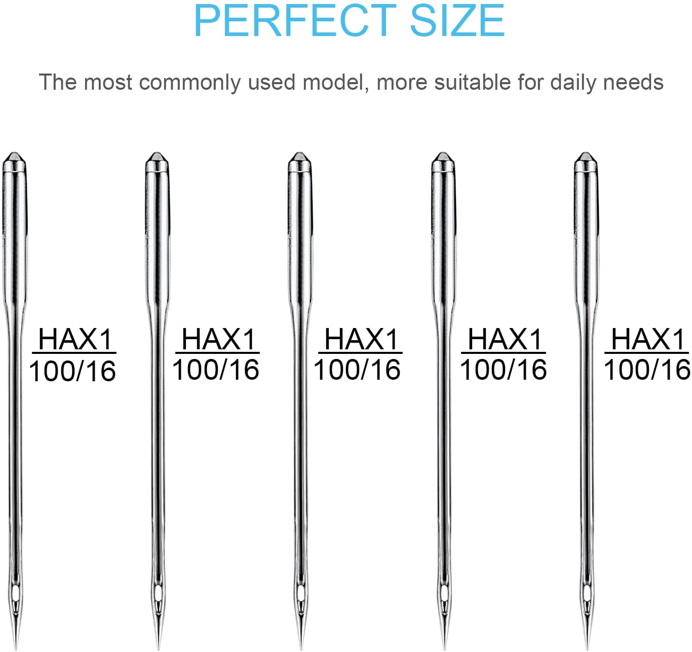 Sewing Machine Needles, 10 PCS Universal Sewing Machine Needle, for Singer,  Brother, Janome, Varmax, Size HAX1 100/16 