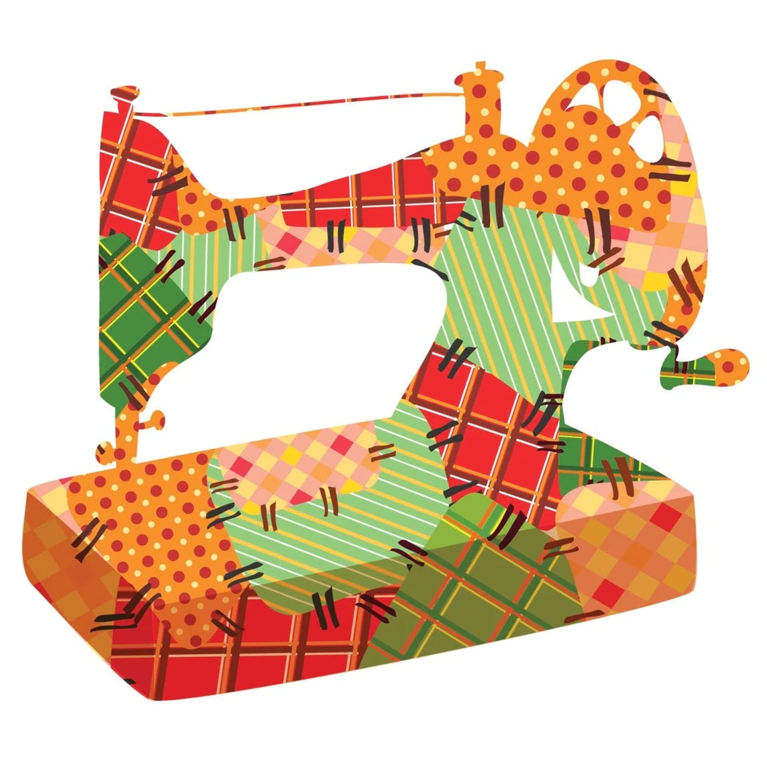 Sewing Machine Patchwork Fabric Panel