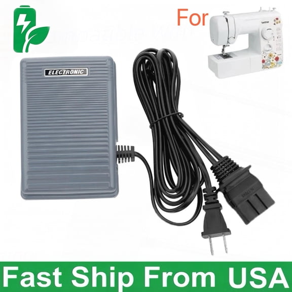 Sewing Machine Pedal Power Cord Compatible with Brother JX2517 LX3817 1034D XL2600 LS2125