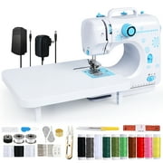 CANDEY Portable Sewing Machine for Beginners Kids with Extension Table, 12 Built-in Stitches and Reverse Sewing