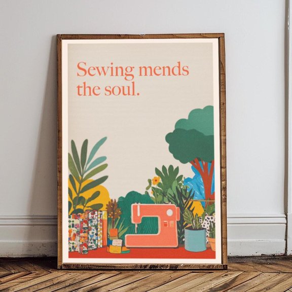 Sewing Machine Quote Wall Art Print