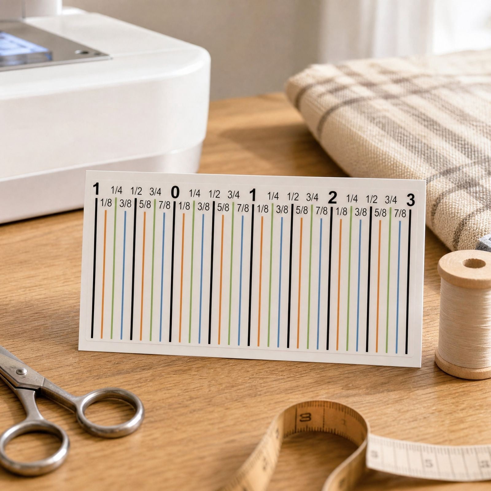 Clear Inch Ruler Sticker Sewing Machine Ruler Sticker, Adhesive Seam Guide Decal with Color ...