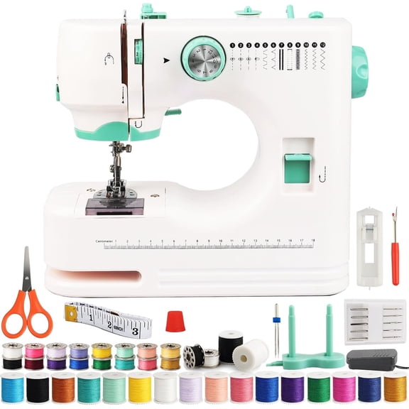 Sewing Machine, Sewing Machine For Beginners, Portable Sewing Machine With 12 -In Stitches, 6 Included , Foot Pedal & Complete Accessory Kit, for  Diy Projects, Crafting