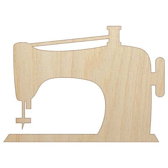 Sewing Machine Silhouette Wood Shape Unfinished Piece Cutout Craft DIY Projects - 4.70 Inch Size - 1/8 Inch Thick