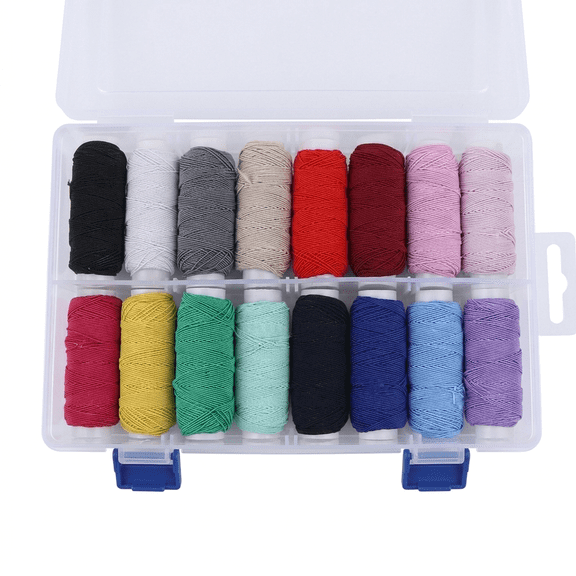 Sewing Machine Supplies, 16 Colors Elastic Thread 0.5mm Shirring Elastic All Purpose Cord Used In Sewing Machine, High Elasticity Polyester Beading Line For Smocking Jewelry Making And DIY Crafting