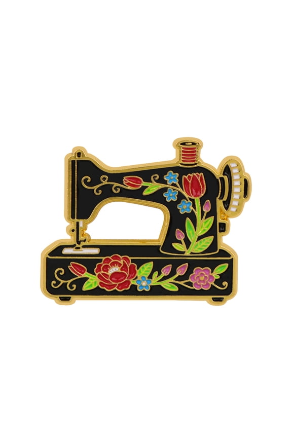 Sewing Machine Theme Brooch Creative Cartoon Strong Metal Construction Badge Ornament Gift for Craft Lovers