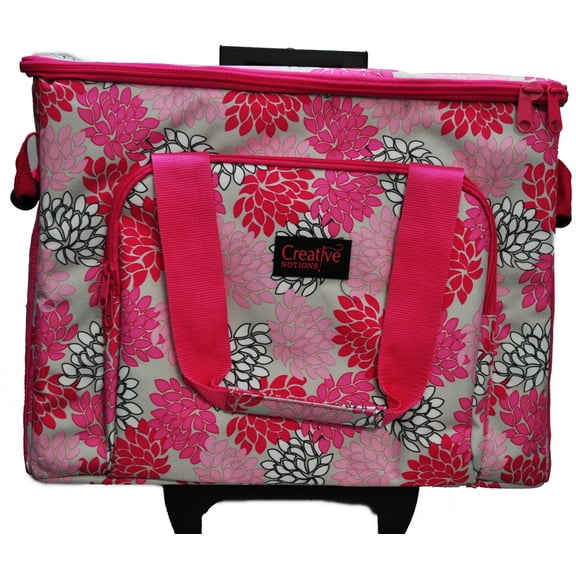Sewing Machine Trolley Pink Grey Floral