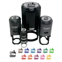 Sewing Machine with Heart Self-Inking Rubber Stamp Ink Stamper - Black Ink - Mini 1/2 Inch