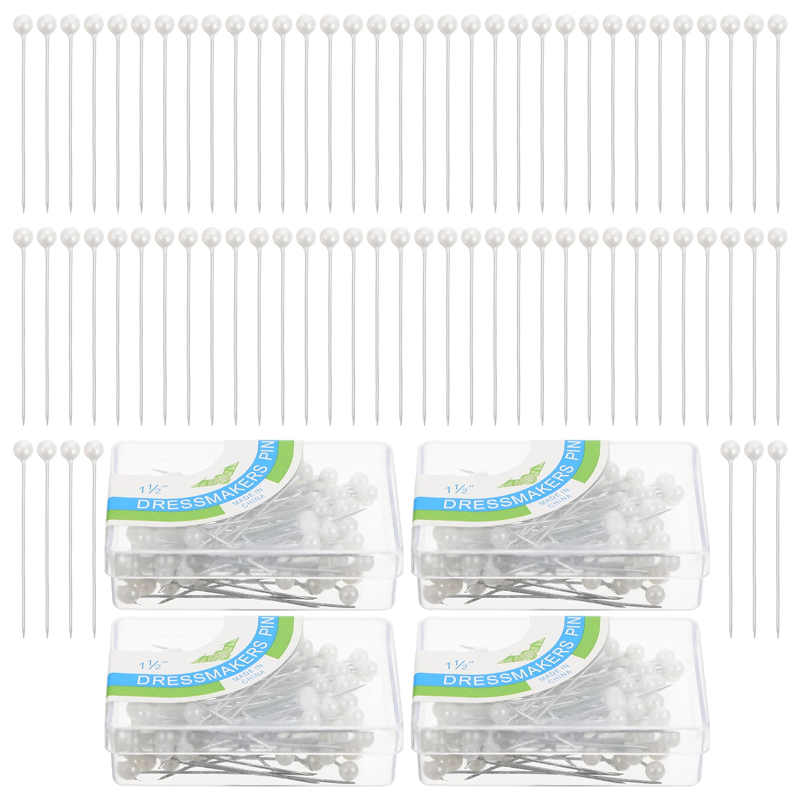 Sewing Needle 10 Boxes Pearl Locating Pin Straight Needles Pins Scalp