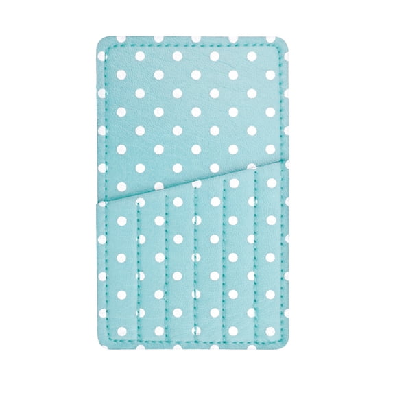 Sewing Needle Carry Card Aqua Polka Dot