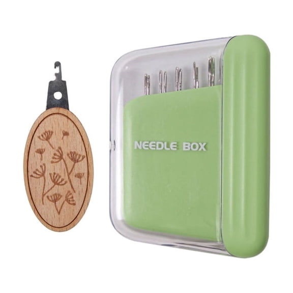 Sewing Needle Set with Magnetic Box Metal Embroidery Needle with Threader
