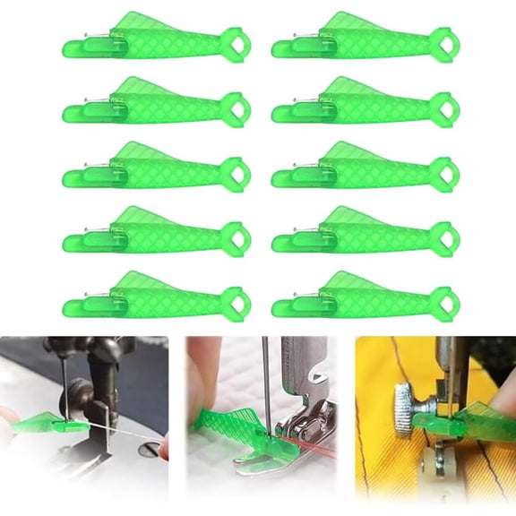 Sewing Needle Threader Tool, 10 Pack Fish Type Plastic Wire Loop Hand Threaders for Machine and DIY Quilting