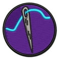 thumbnail image 1 of Sewing Needle and Thread Applique Multi-Color Embroidered Iron-On Patch - 3 Inch Medium, 1 of 5