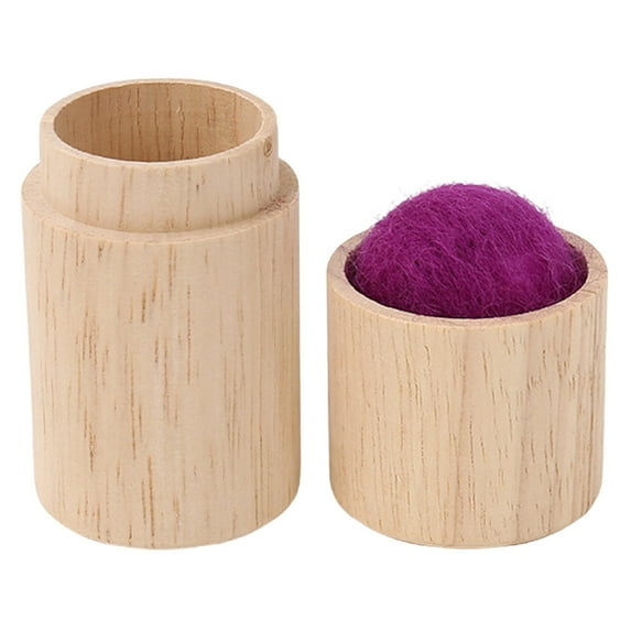 Sewing Organizer, Wooden Sewing Needle Holder with Pincushion & Lid, Portable Pin Case for Stitching & Knitting, Multicolor Sewing Box, by Honglin