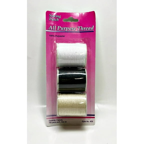 Sewing Patch All Purpose Thread 100% Polyester(size 50, 3 Spools)