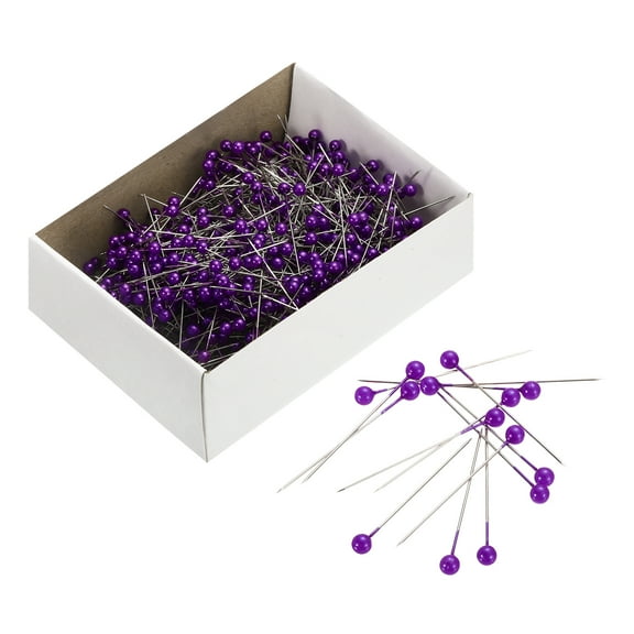 Uxcell Sewing Pins 800 pack Round Pearl Head Dressmaking Corsage Pins Straight Pins, Purple