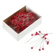 thumbnail image 2 of 100 Pcs Head Pins Clear Corsage Pins Diamante Head Pins Flower Pins Long Wedding Bouquet Pins Crystal Pins Bridal Diy Sewing Craft Boutonniere Decora 2 of 9