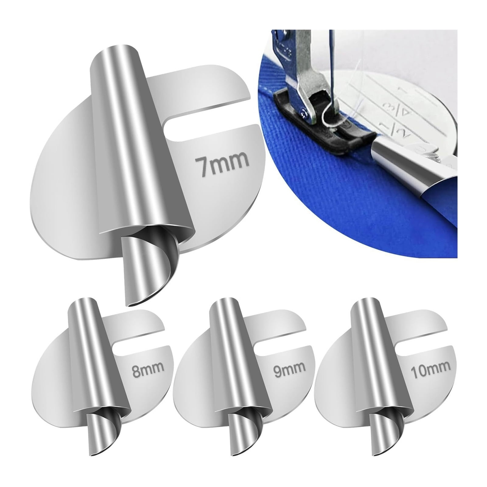 6 Pièces Pied D'Ourlet Roulé À Coudre,Large Pied Presseur Ourlet Roulé