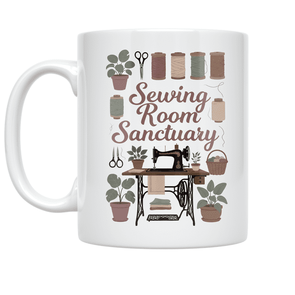 Sewing Room Sanctuary - Sewing Enthusiast - 11 oz Ceramic Coffee Mug
