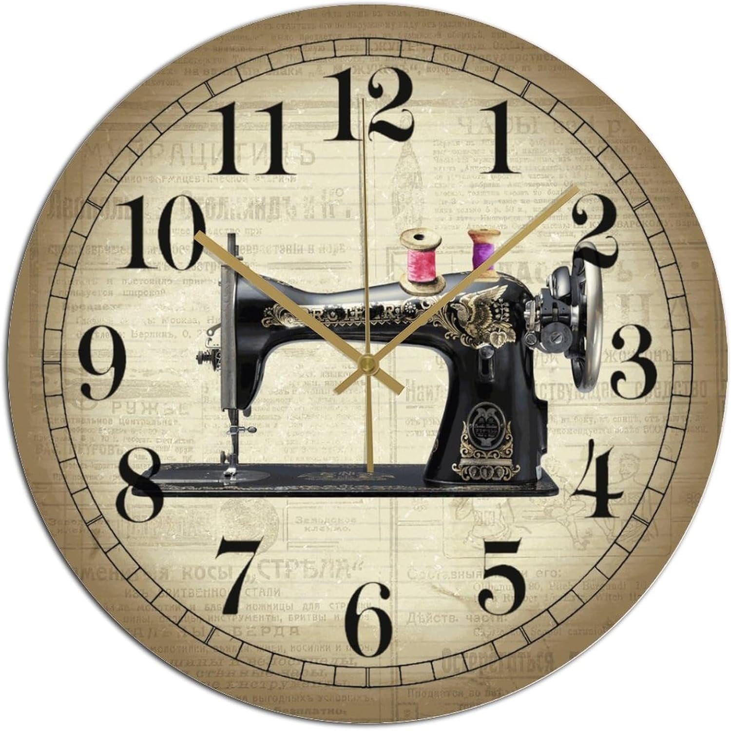 Sewing Room Wall Clock 10X10 Inches Farmhouse Kitchen Decor Gifts