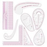 Sewing Ruler Set, French Curve Pattern Rulers for Beginners, Tailors, Designers, Quilting, Embroidery, Cross Stitch, Crochet, Knitting, 9 Pcs