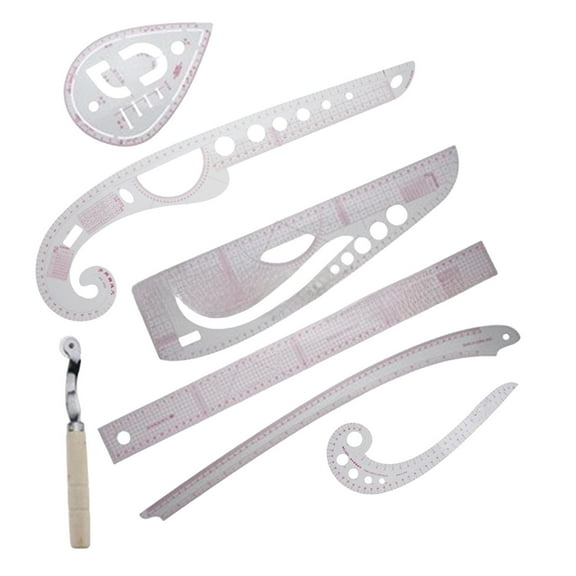 Sewing Ruler Set for Pattern Making and Tailoring Clear French Rulers Clothing Design Measuring Tools