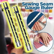 Sewing Seam Gauge Ruler Sliding Gauge, QQZ Precision Measuring Tool for Hemming Button Placement, Durable Metal Plastic Sewing Quilting Knitting Ruler with Inch Centimeter Markings