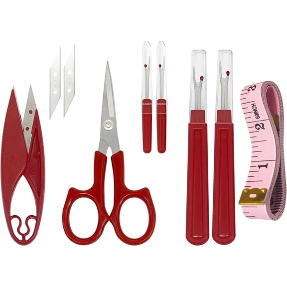 Sewing Seam Ripper Tool Thread Remover Kit 2 Big and Small Handy Stitch Tools 1 Pack Snips,1Pack 5 Scissor, Tape Measure