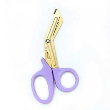 Sewing Stainless Safety 18cm Titanium plating Bandage Scissors Stainless Steel Nurse Scissors Trauma Shears PURPLE
