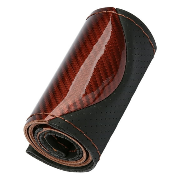 Sewing Steering Wheel Cover Hand Sewn Steering Wheel Wrap Dirtproof Stitch Leather Steering Wheel Protector Wrap for 38CM Steering Wheels Universal Car Interior Accessories Style 1 Coffee