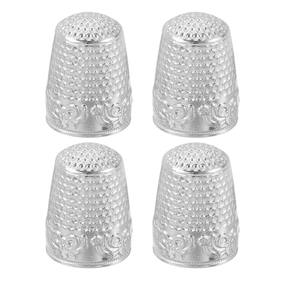 Sewing Thimble, Finger Protector for Hand Sewing Craft DIY Sewing Tools, Silver, 4 PCS