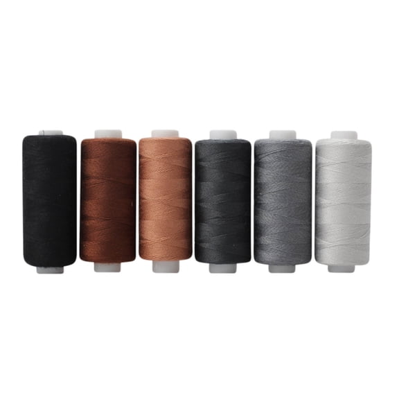 Sewing Thread,Heavy Duty Sewing Thread,Thread for Sewing,Sewing Kit,Sewing Supplies,36 Colors Sewing Industrial Machine and Hand Stitching Cotton Sewing Thread(Black 6pcs/Set 6in)