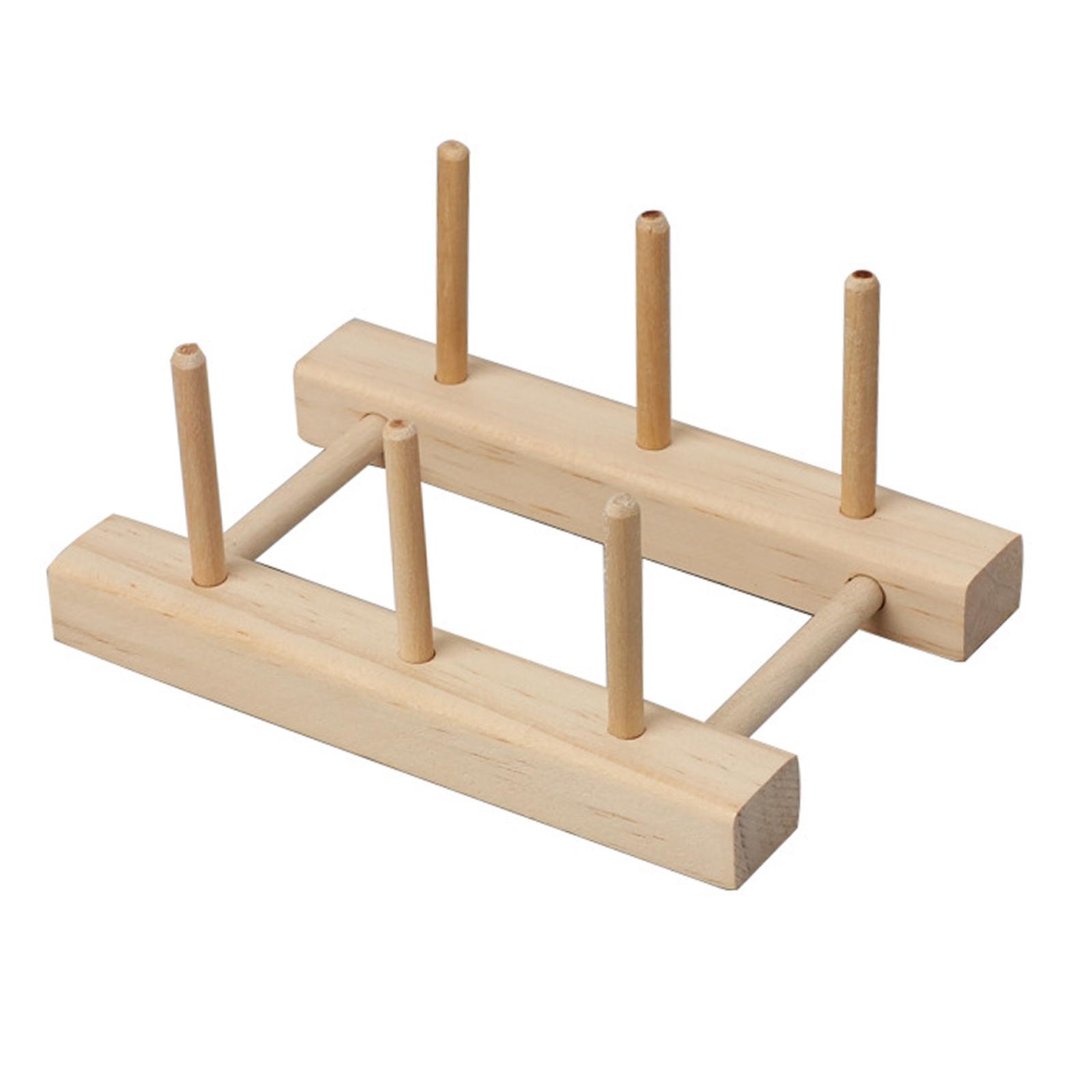 Sewing Thread Holder Embroidery Wooden Shelf Hair Braiding Beads Cone Stand Storage Wooden Thread Rack 14.2cmx9.6cmx4.6cm