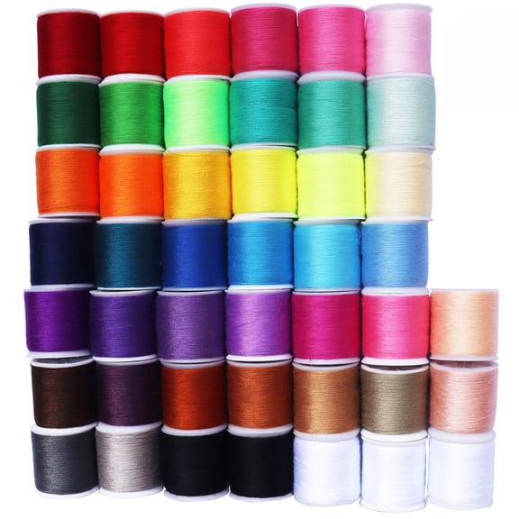 Sewing Thread Kit 45 Spools 100 Yards Each, 100% Polyester 40 S/2 Thread for Hand & Machine Sewing, Embroidery, DIY Crafts, Dresses, Blankets, Home Projects, 4500 Yards, 45 Rainbow Colors