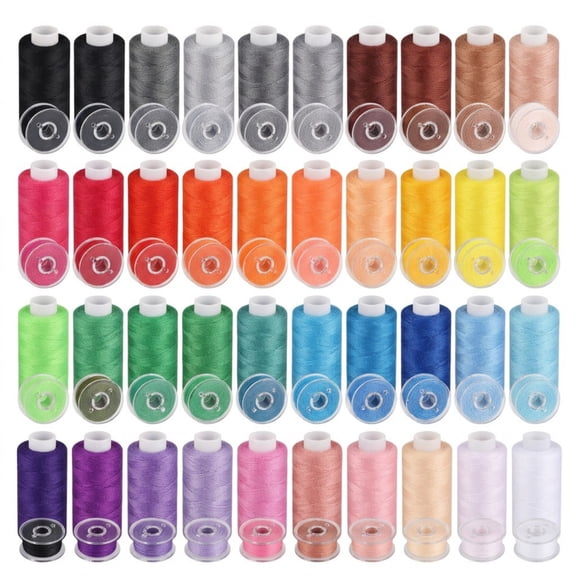 Sewing Thread Kit, 72 Pcs 36 Colors 400 Yards Polyester Thread with Matching Bobbins, Strong Durable Serger Thread for Juki Machines, Home DIY Quilting Embroidery Crafting, Multicolor