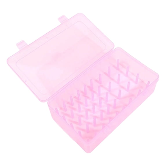 Sewing Thread Organizer Box, 9.33X5.39X2.59inch Clear Plastic Stackable Thread Spool Storage Case with Lid, Dustproof Sewing Thread Holder Box, for Embroidery Floss, DIY Craft Home Organization