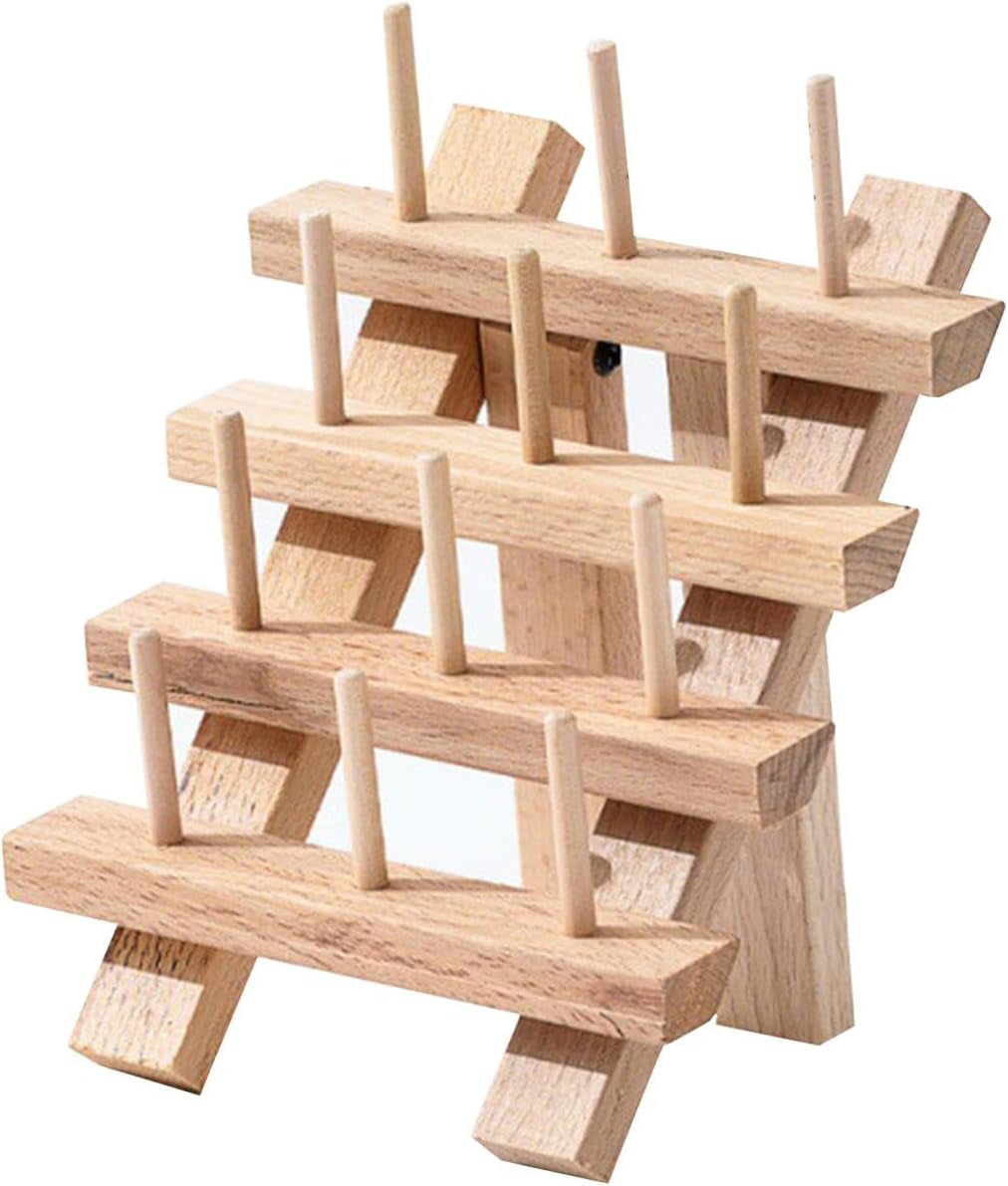 Sewing Thread Rack Holder Wood Spool Rack Shelf Accessories Hair ...