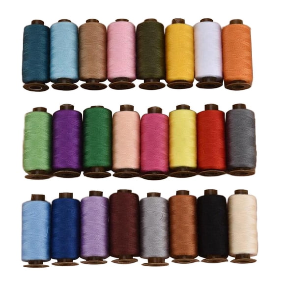 Sewing Thread Set with 24 Different Colors, High Quality Sewing Thread Sewing Thread Sewing Machine Thread Made of Polyester, 500