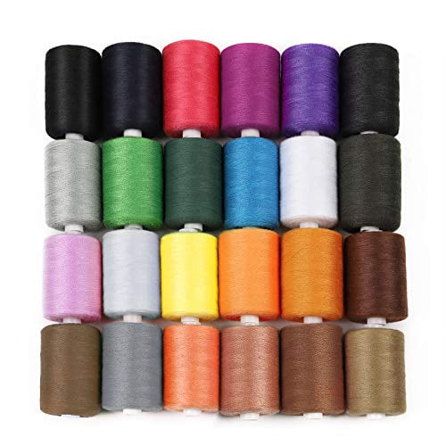 Sewing Thread Sets - 24-Color Mixed Cotton,1000 Yards for Sewing Machine,DIY Projects