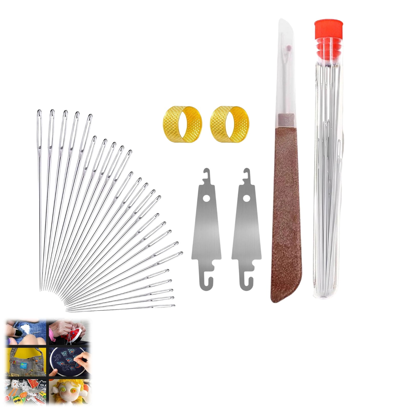 Sewing Tool Set Big Eye Steel Needle Set Multi Purpose Needle and ...