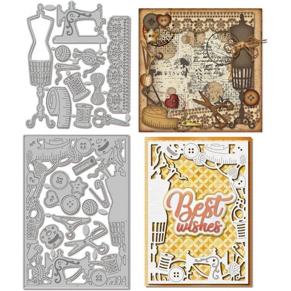 Sewing Tools Frame Cutting Dies Sewing Machine Die Cuts Metal Model Button Cutting Dies Template for Card Making Decoration DIY Scrapbooking Album Craft Decor for DIY Mixed Shapes