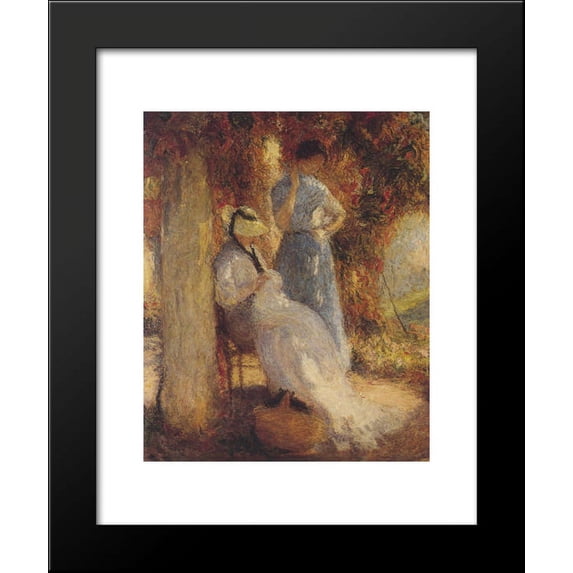 Sewing at Marquayrol 20x24 Framed Art Print by Martin, Henri